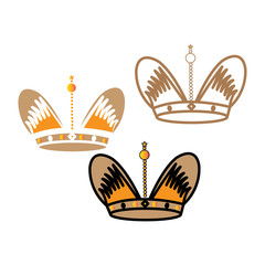 crown icon simple color vector design