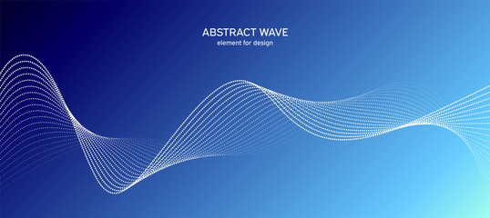 Abstract wave element for design. Digital frequency track equalizer. Stylized line art background. Colorful shiny wave with lines created using blend tool. Curved wavy line, smooth stripe Vector
