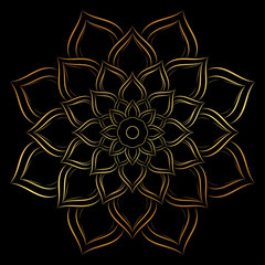 Circle flower of mandala with vintage floral style, Vector mandala Oriental pattern, Hand drawn decorative element. Unique design with petal flower. Concept relax and meditation use for page logo book