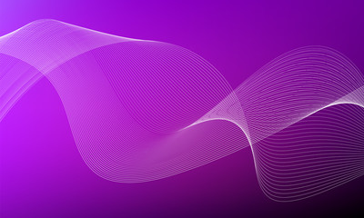 Abstract wave element for design. Digital frequency track equalizer. Stylized line art background. Colorful shiny wave with lines created using blend tool. Curved wavy line, smooth stripe Vector