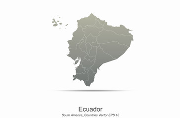 ecuador map. south america map. south american countries map. latin america vector.