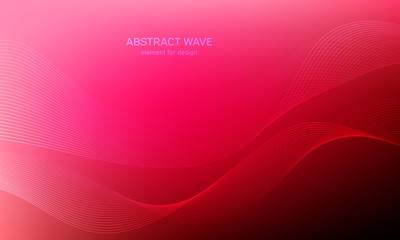 Abstract wave element for design. Digital frequency track equalizer. Stylized line art background. Colorful shiny wave with lines created using blend tool. Curved wavy line, smooth stripe Vector