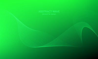 Abstract wave element for design. Digital frequency track equalizer. Stylized line art background. Colorful shiny wave with lines created using blend tool. Curved wavy line, smooth stripe Vector