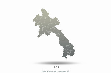 laos map. asia countries map. map of asian country.