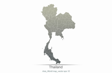 Fototapeta na wymiar thailand map. asia countries map. map of asian country.