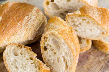 light baguette of rye flour