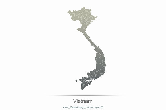 vietnam map. asia countries map. map of asian country.
