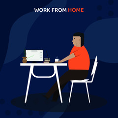 Vector Illustration of Work From Home