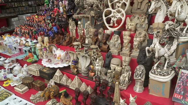 Souvenir shopat the Khan el-Khalili, a famous bazaar and souq in the historic center of Cairo, Egypt