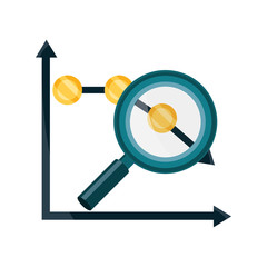 chart report decrease money analysis stock market crash isolated icon