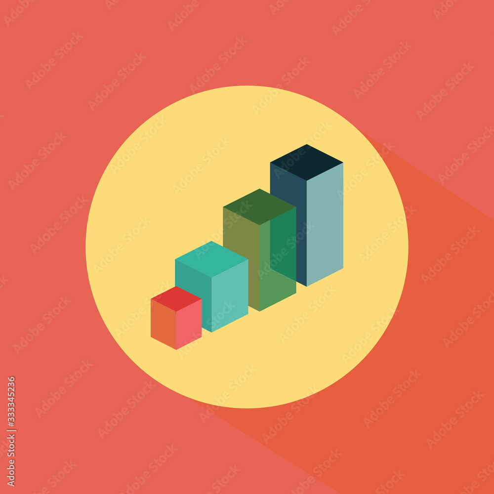 Poster modern 3d column, bar graph vector