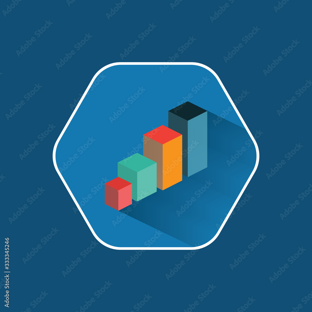 Poster modern 3d column, bar graph vector