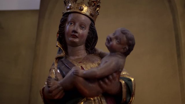 german city freising mother mary in church handheld