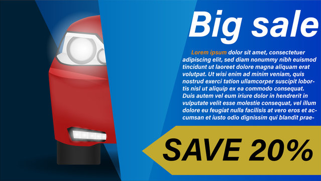 Pฺoster Big Sale Event Of Cars. Save Up To Twenty Percent With Sample Text For Ads.