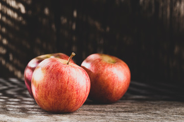 Red apple fruit on the table