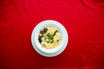moss with egg  soup