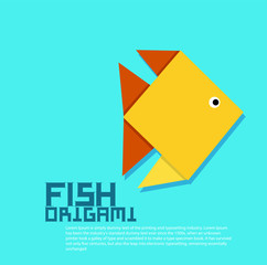 Cute animal in origami style vector illustration. simple shape drawing for greeting card or decoration poster. 