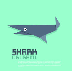 Cute animal in origami style vector illustration. simple shape drawing for greeting card or decoration poster. 