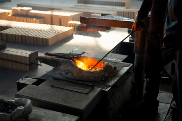 steel foundry stock photo
