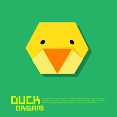Cute animal in origami style vector illustration. simple shape drawing for greeting card or decoration poster. 