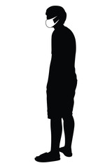 Man with mask silhouette vector