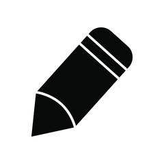 Pencil glyph icon vector , business template logo design emblem isolated illustration , outline solid background white