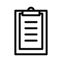 Clipboard icon vector template logo design emblem isolated illustration, document business outline solid background white