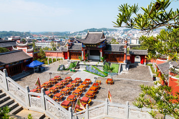 The stage in the temple