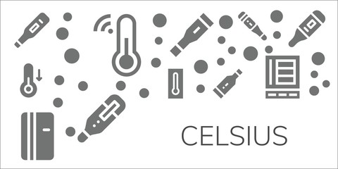 Modern Simple Set of celsius Vector filled Icons