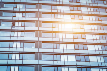 Glass window of modern building and commercial building..