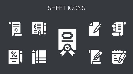 sheet icon set