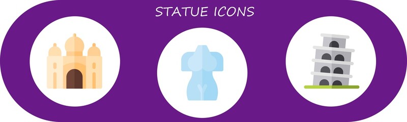 Modern Simple Set of statue Vector flat Icons