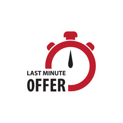 last minute offer with clock for promotion  banner  price. vector illustration