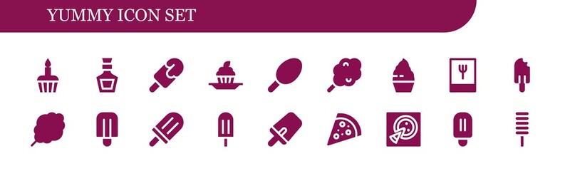Modern Simple Set of yummy Vector filled Icons