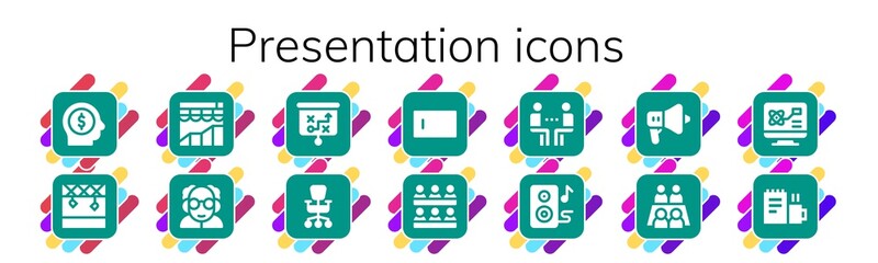 presentation icon set