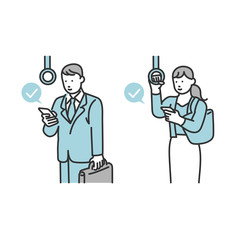 電車の中で携帯電話を触る人