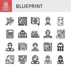 blueprint icon set