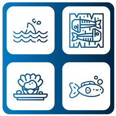 salmon simple icons set