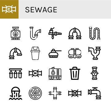 sewage icon set