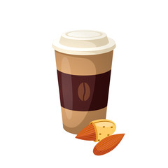 Dairy-free vegan coffee to go. Vector illustration cartoon flat icon isolated on white.