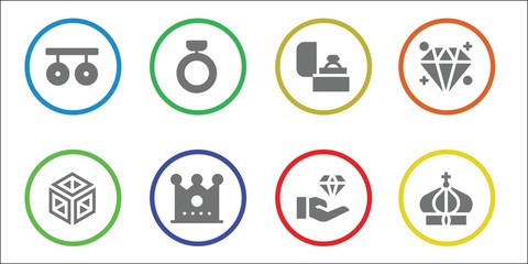 Modern Simple Set of jewelry Vector filled Icons
