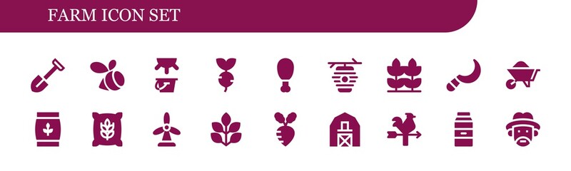 Modern Simple Set of farm Vector filled Icons