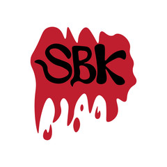 SBK unique logo initial design vector