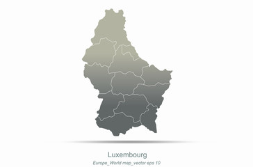luxembourg map. european map. europe countries vector map.