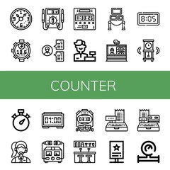 counter simple icons set