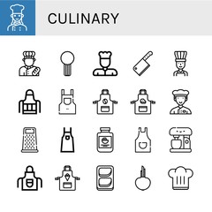 culinary simple icons set