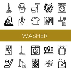 washer icon set