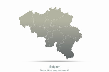 Fototapeta premium mapa belgia. mapa Europy. Mapa wektorowa krajów Europy.