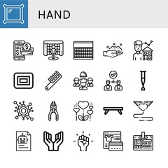 hand simple icons set