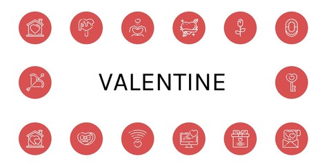 valentine simple icons set